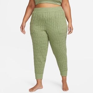 NWT Nike Yoga Luxe Reversible Fleece Jogger Sweatpants in Oil Green